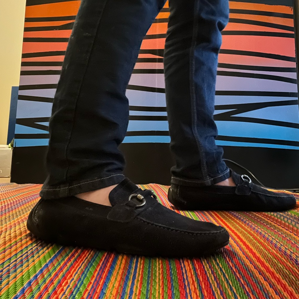 Luxury Spanish Driving Loafers | Blue Suede